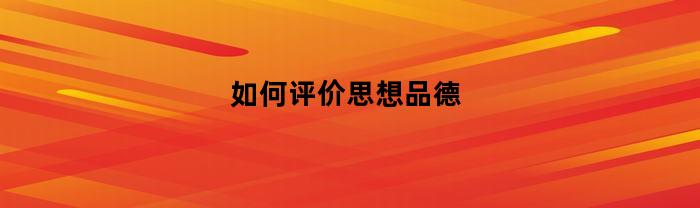 如何评价思想品德(如何评价思想品德方面)