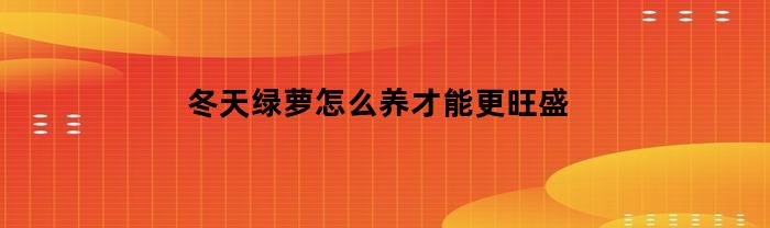 冬天绿萝怎么养才能更旺盛(绿萝放客厅大忌)