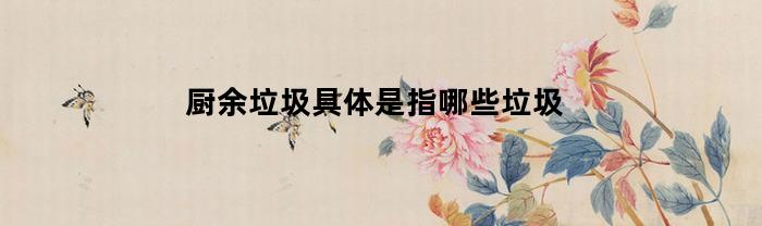 厨余垃圾具体是指哪些垃圾(厨余垃圾包括什么东西)