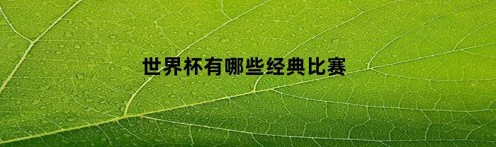 世界杯有哪些经典比赛(世界杯有那些比赛)