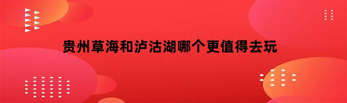 贵州草海和泸沽湖哪个更值得去玩(云南泸沽湖草海)