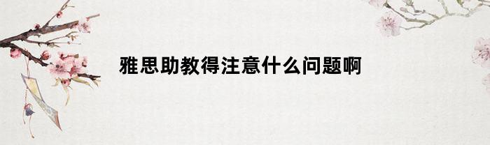 雅思助教得注意什么问题啊(雅思助教英语怎么说)