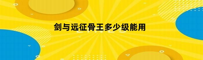剑与远征骨王多少级能用(剑与远征骨王阵容站位)