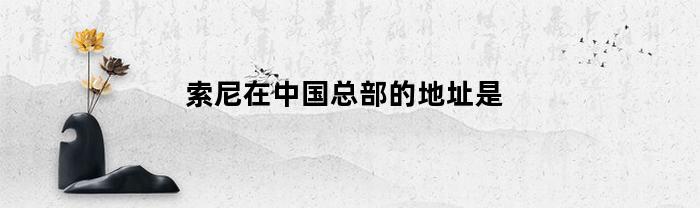 索尼在中国总部的地址是(索尼集团总部)