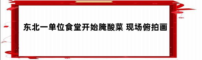 东北一单位食堂开始腌酸菜(东北酸菜厂酸菜腌制食盐投放比例)
