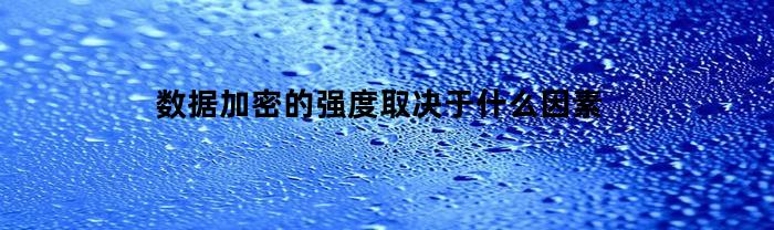 数据加密的强度取决于什么因素(数据加密的意义)