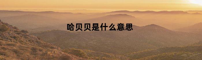 哈贝贝是什么意思(哈嘻贝贝)