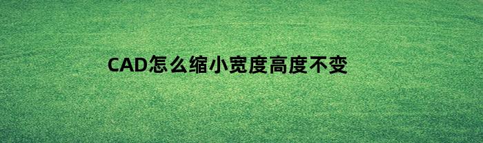 CAD怎么缩小宽度高度不变(cad咋缩小)
