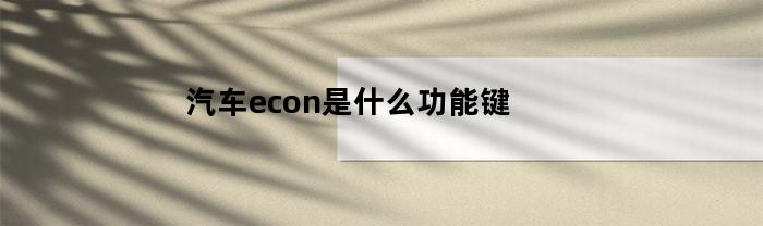 汽车econ是什么功能键(车上econ是什么键)