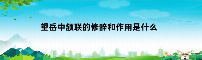 望岳中颔联的修辞和作用是什么(望岳中颔联的修辞和作用是什么呢)