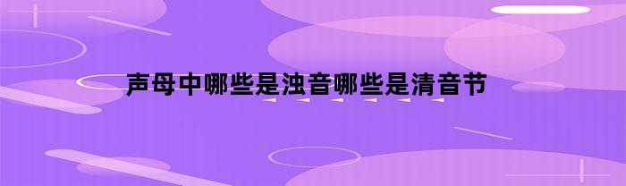 声母中哪些是浊音哪些是清音节(什么是浊声母什么是清声母)