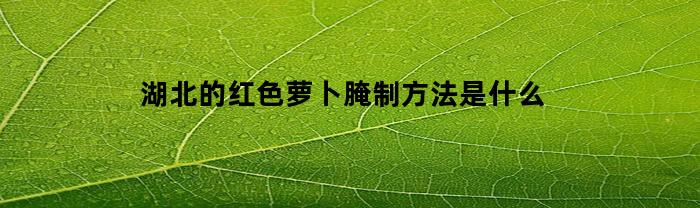 湖北的红色萝卜腌制方法是什么(红色萝卜怎么做咸菜)