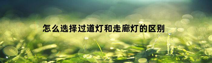 怎么选择过道灯和走廊灯的区别(过道灯与走廊灯的区别)