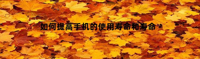 如何提高手机的使用寿命和寿命(怎么提高手机的寿命)