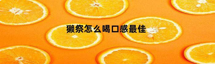 獭祭怎么喝口感最佳(獭祭要怎么喝)