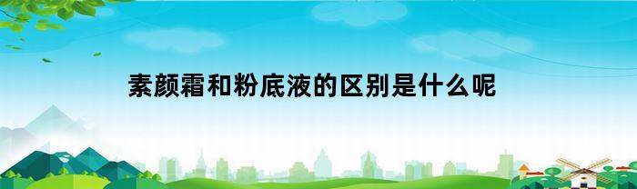 素颜霜和粉底液的区别是什么呢(素颜霜和粉底液的区别在哪里)