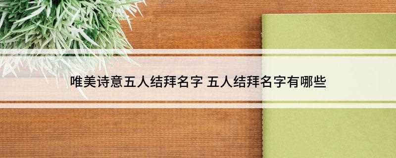 唯美诗意五人结拜名字(5人结拜名字有诗意的)