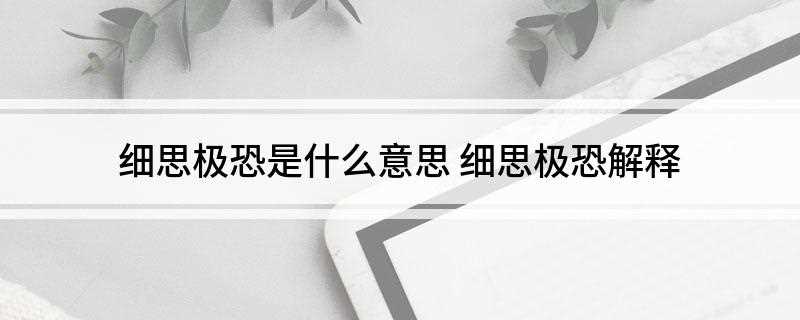 细思极恐是什么意思(细思极恐是什么意思哦)