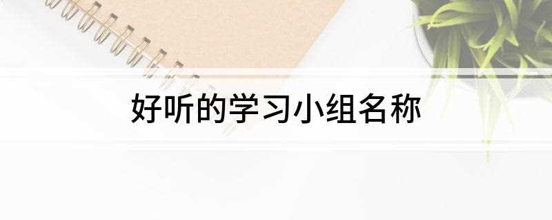 好听的学习小组名称(好听的学习小组名称两字)
