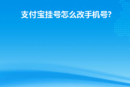支付宝挂号怎么改手机号信息