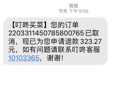 叮咚买菜退款东西不需退还