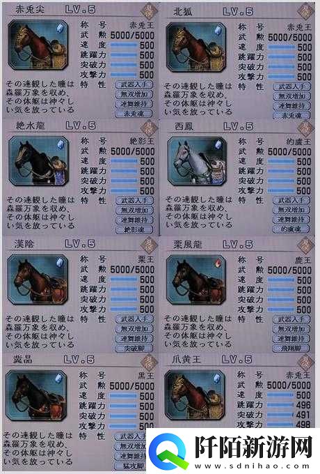 真国无双8马匹成长属性如何解析