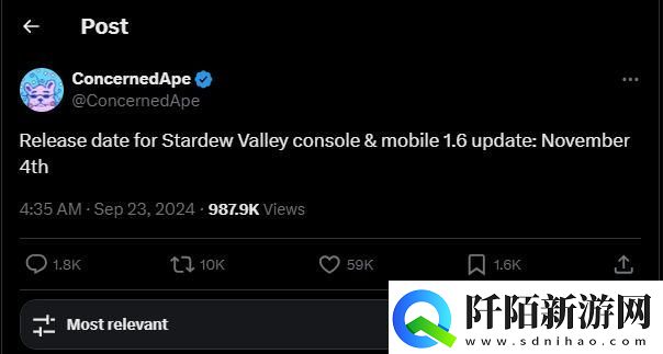 星露谷物语主机和移动版1.6更新内容发布日期确定