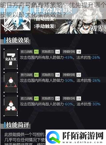 明日方舟号角专精策略